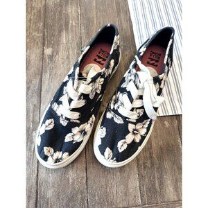 BILLABONG Black And White Floral Coastlines Women’s Platform Sneaker US 7 NEW!